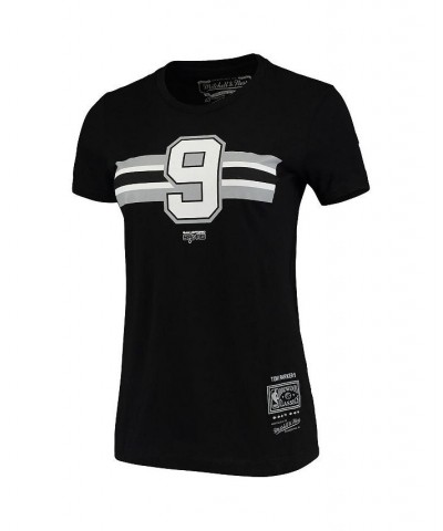 Women's Tony Parker Black San Antonio Spurs Team Stripe V-Neck T-shirt Black $19.35 Tops