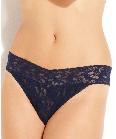 Women's Signature Lace Original Rise Thong Blue $12.44 Panty