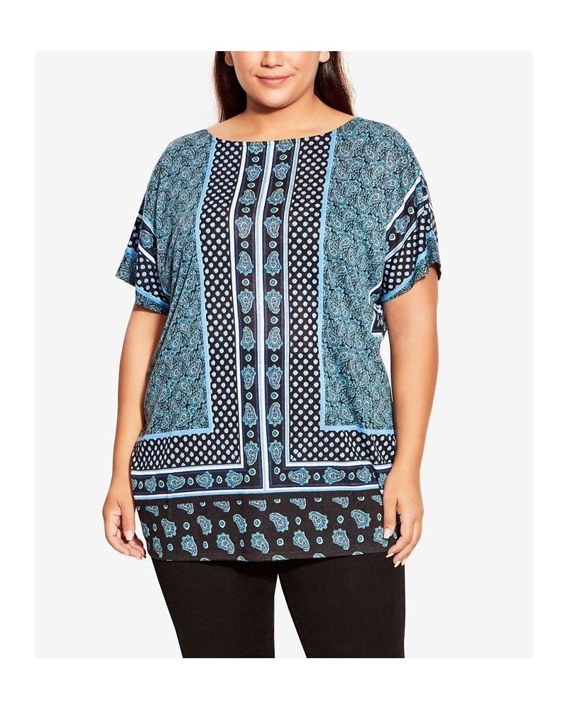 Plus Size Braylee Print Top Khaki Geo $32.64 Tops