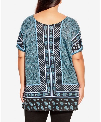 Plus Size Braylee Print Top Khaki Geo $32.64 Tops