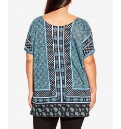 Plus Size Braylee Print Top Khaki Geo $32.64 Tops