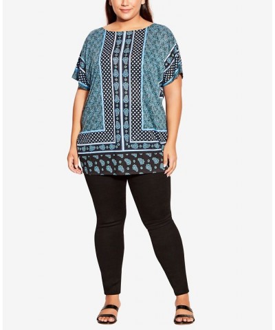 Plus Size Braylee Print Top Khaki Geo $32.64 Tops