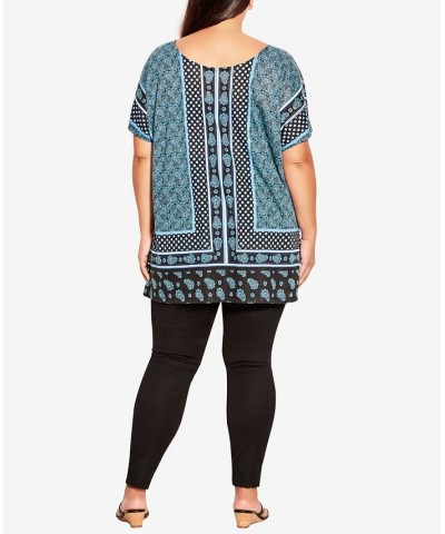 Plus Size Braylee Print Top Khaki Geo $32.64 Tops