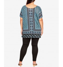 Plus Size Braylee Print Top Khaki Geo $32.64 Tops