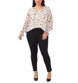 Plus Size Printed Blouson-Sleeve Top New Ivory $33.92 Tops