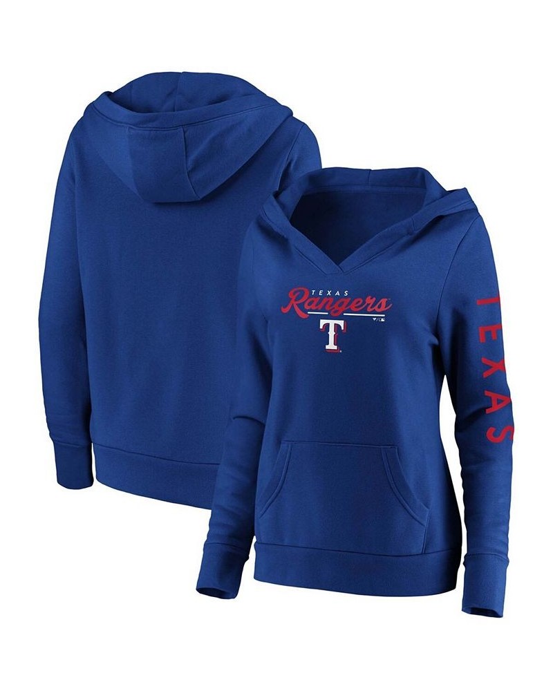 Plus Size Royal Texas Rangers Core High Class Crossover Pullover Hoodie Royal $43.99 Sweatshirts