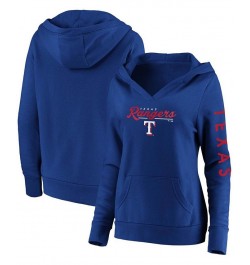 Plus Size Royal Texas Rangers Core High Class Crossover Pullover Hoodie Royal $43.99 Sweatshirts