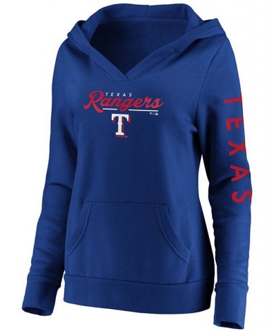 Plus Size Royal Texas Rangers Core High Class Crossover Pullover Hoodie Royal $43.99 Sweatshirts