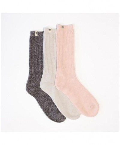 Plush Lounge Socks for Women Blush, cloud, slate grey $30.55 Socks