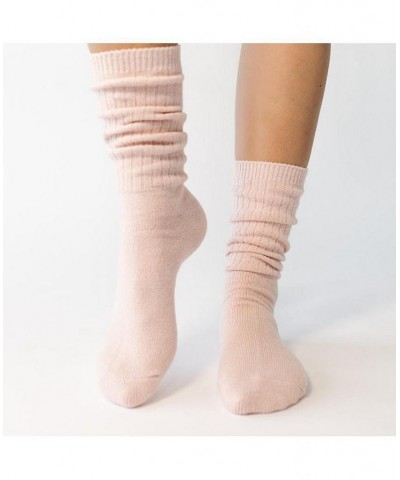 Plush Lounge Socks for Women Blush, cloud, slate grey $30.55 Socks