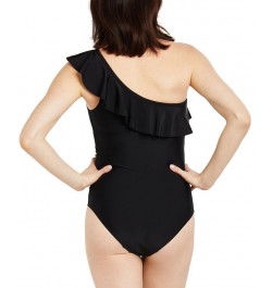 Beach Bump™ Ruffle-Front One-Shoulder Maternity UPF 50+ Swimsuit Black $25.92 Swimsuits