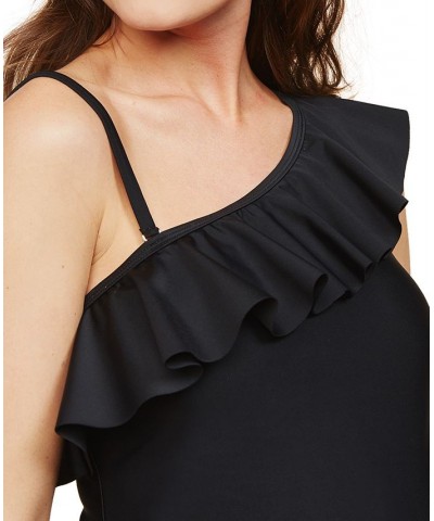 Beach Bump™ Ruffle-Front One-Shoulder Maternity UPF 50+ Swimsuit Black $25.92 Swimsuits