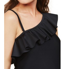 Beach Bump™ Ruffle-Front One-Shoulder Maternity UPF 50+ Swimsuit Black $25.92 Swimsuits