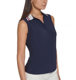 Women's Contrast-Collar Knit Top Midnight $26.88 Tops