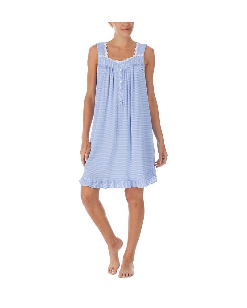 Daisy-Chain-Lace Striped Nightgown Blue Stripe $35.88 Sleepwear