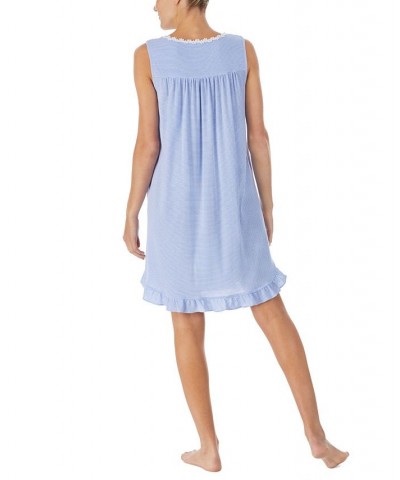 Daisy-Chain-Lace Striped Nightgown Blue Stripe $35.88 Sleepwear