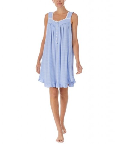 Daisy-Chain-Lace Striped Nightgown Blue Stripe $35.88 Sleepwear