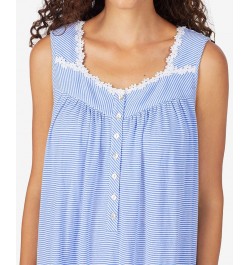 Daisy-Chain-Lace Striped Nightgown Blue Stripe $35.88 Sleepwear