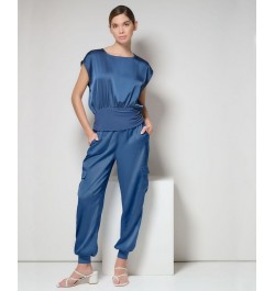 Women's Satin Cargo Jogger Pants Dusk $35.39 Pants