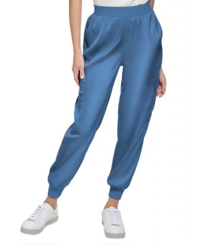 Women's Satin Cargo Jogger Pants Dusk $35.39 Pants