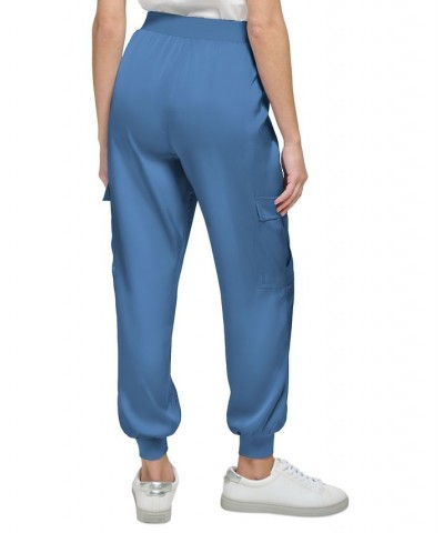 Women's Satin Cargo Jogger Pants Dusk $35.39 Pants