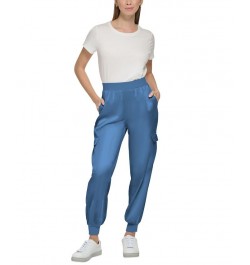 Women's Satin Cargo Jogger Pants Dusk $35.39 Pants