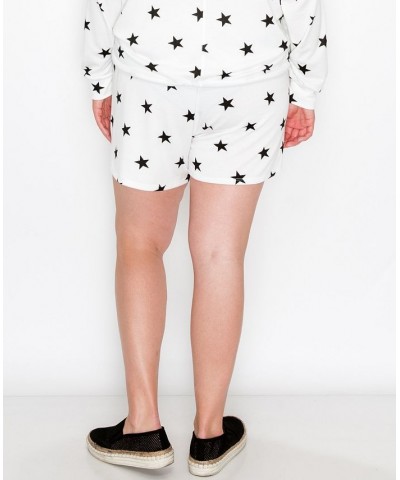 Plus Size Star Pocket Shorts White $22.95 Shorts