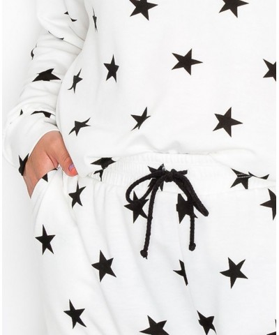 Plus Size Star Pocket Shorts White $22.95 Shorts