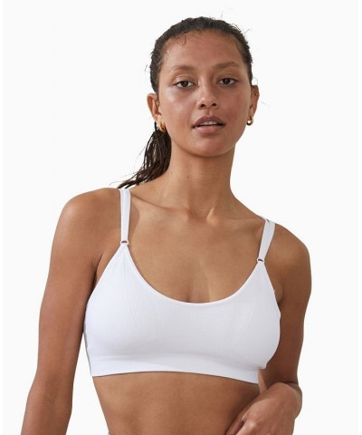 Women's Seamless Tiny Tie Up Crop Top White $17.20 Tops
