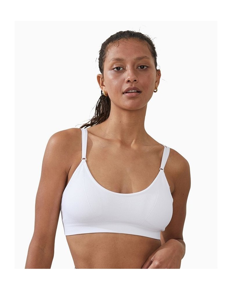 Women's Seamless Tiny Tie Up Crop Top White $17.20 Tops