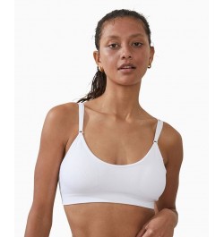 Women's Seamless Tiny Tie Up Crop Top White $17.20 Tops