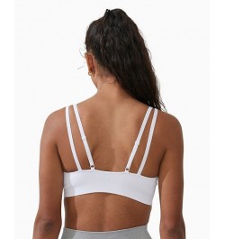 Women's Seamless Tiny Tie Up Crop Top White $17.20 Tops