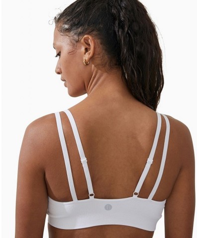 Women's Seamless Tiny Tie Up Crop Top White $17.20 Tops