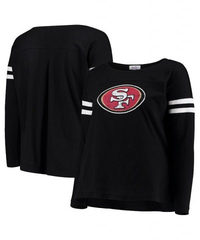 Women's Black San Francisco 49ers Plus Size Free Agent Long Sleeve T-shirt Black $30.00 Tops