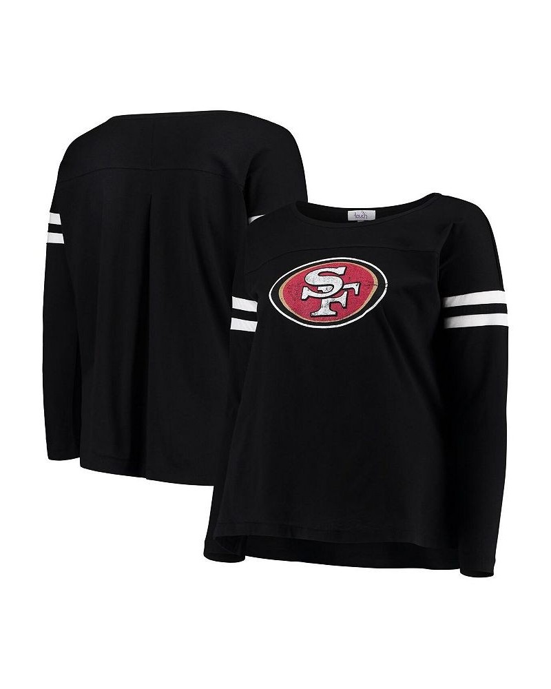 Women's Black San Francisco 49ers Plus Size Free Agent Long Sleeve T-shirt Black $30.00 Tops