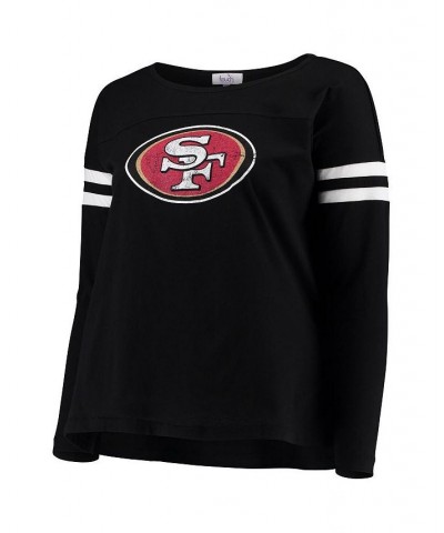 Women's Black San Francisco 49ers Plus Size Free Agent Long Sleeve T-shirt Black $30.00 Tops