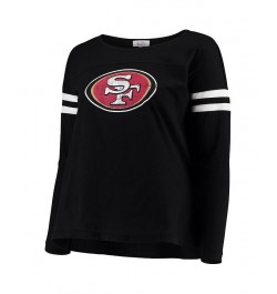 Women's Black San Francisco 49ers Plus Size Free Agent Long Sleeve T-shirt Black $30.00 Tops