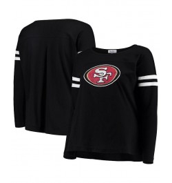 Women's Black San Francisco 49ers Plus Size Free Agent Long Sleeve T-shirt Black $30.00 Tops