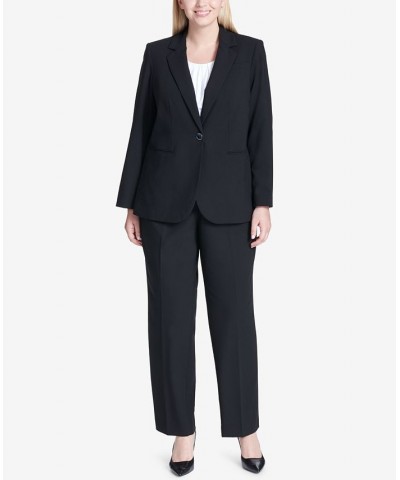 Plus Size One-Button Blazer Black $44.39 Jackets