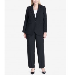 Plus Size One-Button Blazer Black $44.39 Jackets