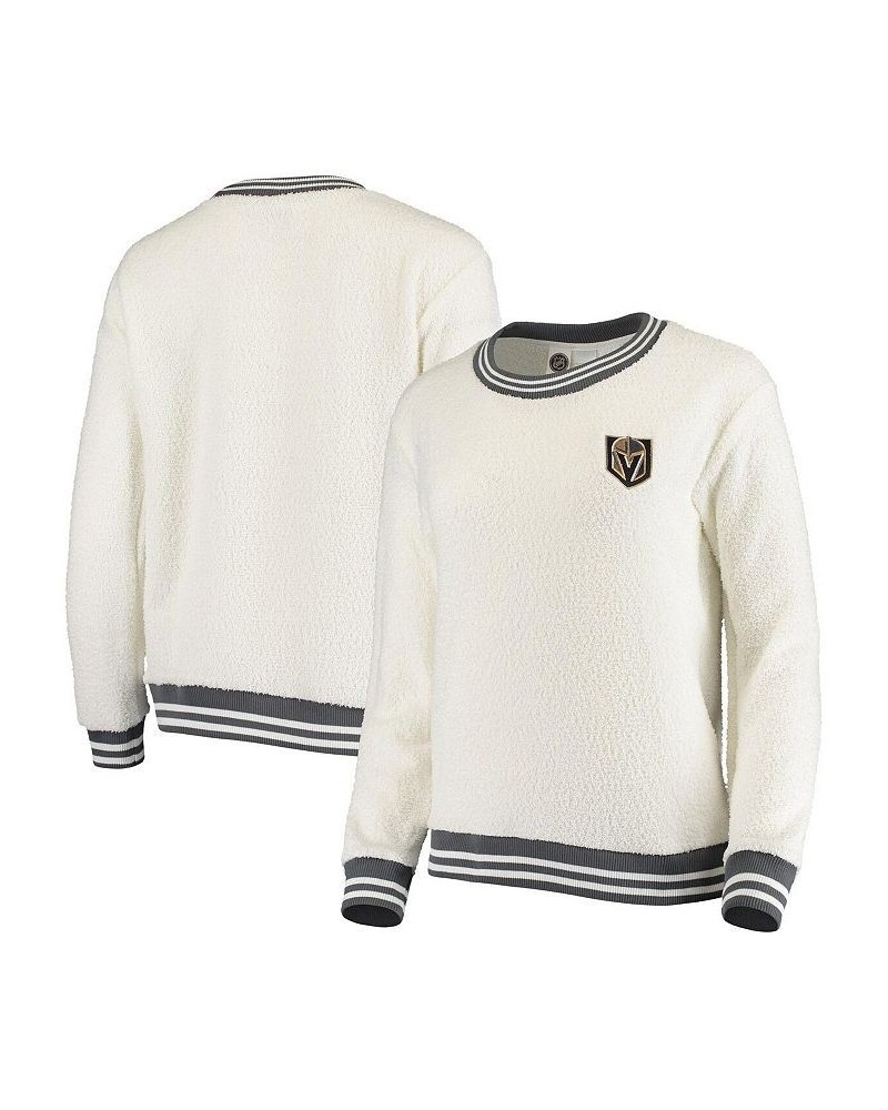 Women's Cream and Charcoal Vegas Golden Knights Granite Sherpa Pullover Sweatshirt Cream, Charcoal $36.75 Sweatshirts