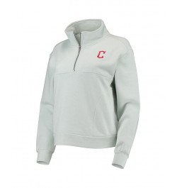 Women's Light Blue Cleveland Guardians Two-Hit Quarter-Zip Pullover Top Light Blue $60.16 Tops