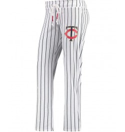 Women's White Minnesota Twins Vigor Pinstripe Sleep Pant White $21.15 Pajama