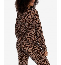 Women's Chloe Cheetah Namoja Hacci Top Brown $13.53 Sleepwear