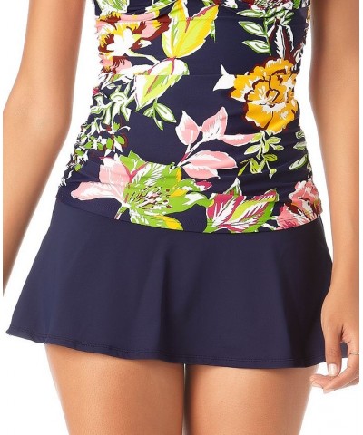 Solid Soft Band Rock Swim Skirt Blue $25.60 Swimsuits