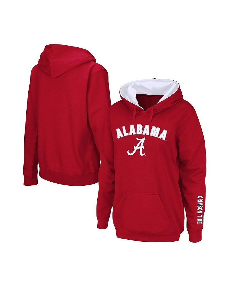 Women's Crimson Alabama Crimson Tide Arch and Logo 1 Pullover Hoodie Crimson $30.59 Sweatshirts