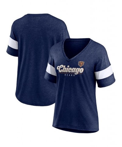 Women's Branded Heather Navy Chicago Bears Give It All Half-Sleeve Tri-Blend V-Neck T-shirt Heather Navy $24.00 Tops
