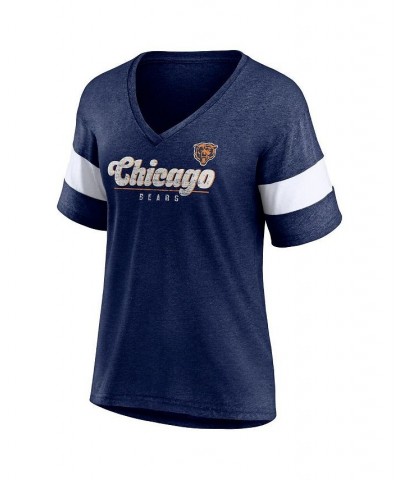 Women's Branded Heather Navy Chicago Bears Give It All Half-Sleeve Tri-Blend V-Neck T-shirt Heather Navy $24.00 Tops