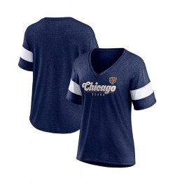 Women's Branded Heather Navy Chicago Bears Give It All Half-Sleeve Tri-Blend V-Neck T-shirt Heather Navy $24.00 Tops