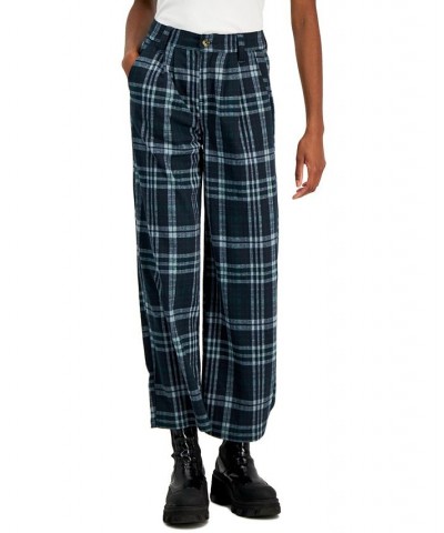 Juniors' Slouchy Double-Knit Plaid Pants Spruce Plaid $16.45 Jeans